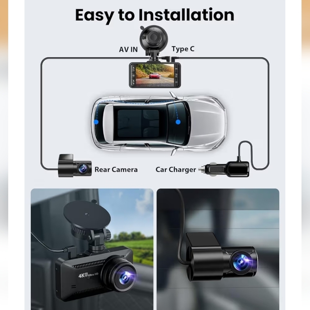 4K Dash Cam Front And Rear - Picture 7 of 9